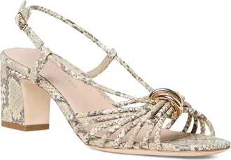 Loeffler Randall Minna Strappy Faux Leather Sandal in Natural Snake at Nordstrom, Size 10.5