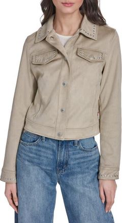 Levi's Studded Faux Suede Jacket in Beige at Nordstrom, Size X-Small