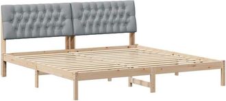 vidaXL Estructura De Cama Con Cabecera Tapizada Marr&oacute;n 200 X 200 Cm Vidaxl