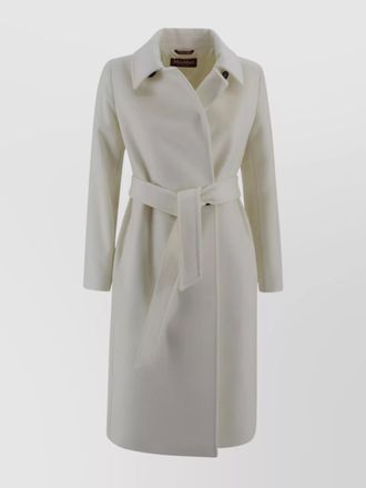 Max Mara belted wool coat dual-use collar