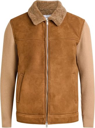 Lardini Rib-knit Suede Jacket - Brown - 50 (UK40 / L)