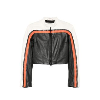 Balenciaga Bodies Fitted Biker Jacket In Black