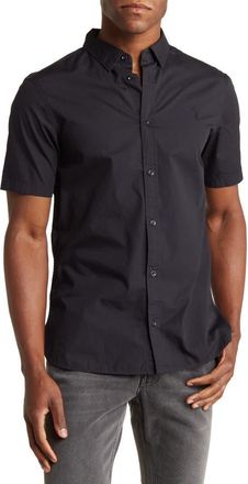 AllSaints Riviera Short Sleeve Button-Up Shirt in Black at Nordstrom Rack, Size Xx-Large