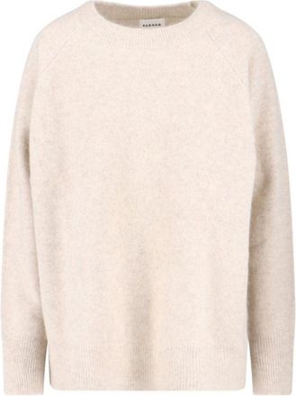 P.A.R.O.S.H. Relaxed-Fit White Knit Sweater With Ribbed Details
