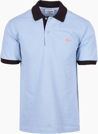Lacoste Mens LACOSTE POLO SHIRT CHAMBRAY/BROWN - Blue - Size: 42