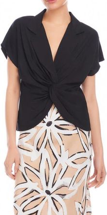 Fifteen Twenty Lilian Twist Front Shirt in Black at Nordstrom, Size X-Small