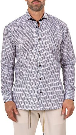 Maceoo Eins Marthy Contemporary Fit Cotton Button-Up Shirt in White at Nordstrom, Size 7