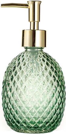 OEM Botella Dispensadora, Forma De Diamante, Dispensador De Jab&oacute;n De Vidrio, Con Bomba De Pl&aacute;stico, Reutilizable, Botella Para Loci&oacute;n, Verde, 350 Ml