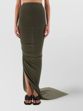 Rick Owens draped high waist floor-length skirt
