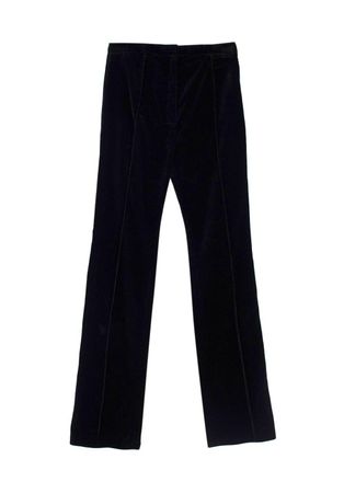 Paco Rabanne Black Velvet Straight Leg Trousers Size XS