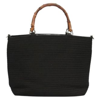 Gucci Pre-owned Handbags, female, Black, Size: ONE SIZE Pre-owned Bamboo tote bag