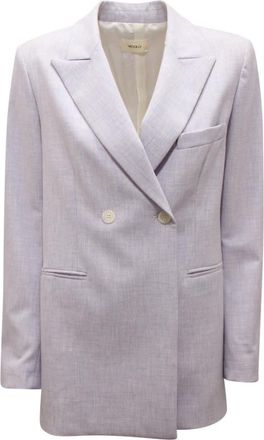 Vicolo Oversize Wol Double-Breasted Jas - Dames - Blazers - Paars - S - Wol - Jassen
