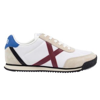 Munich Schoenen, Heren, Wit, 46 EU, Nylon, Retro-ge&iuml;nspireerde stads sneaker