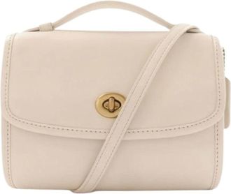 Coach Pre-owned Cross Body Bags, female, White, Size: ONE SIZE Pre-owned Turn Lock Crossbody Bag