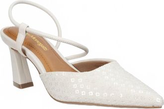 Bruno Menegatti Womens Chantel Embellished Sling Back Heels In Off White