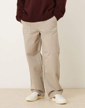 Calvin Klein Jeans Pantaloni bombati cargo kaki chiaro multitasche-Verde