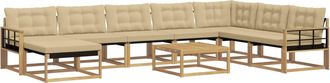 vidaXL Conjunto De Sof&aacute;s De Exterior 9 Uds. Y Beige Vidaxl
