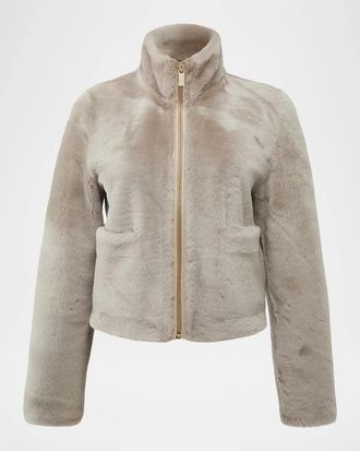 Gorski Merino Shearling Lamb Zip Jacket