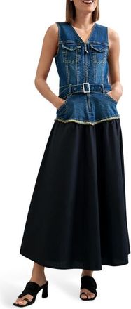 Desigual Denim Vest Midi Dress in Medium Blue at Nordstrom, Size X-Small