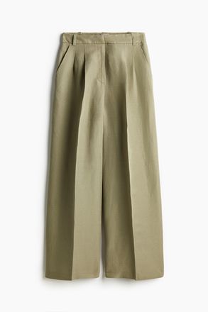 H&M Elegante Hose aus Leinenmix - Green