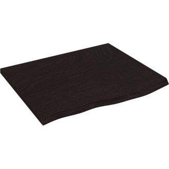 vidaXL Encimera Ba&ntilde;o Madera Maciza Tratada Marr&oacute;n Oscuro 60x50x2 Cm Vidaxl