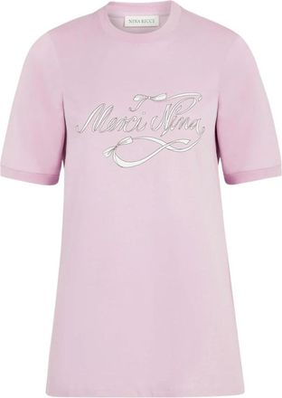 Nina Ricci Merci Nina T-Shirt - Light Lille - Dames - T-shirts - Paars - S - Katoen - Tops