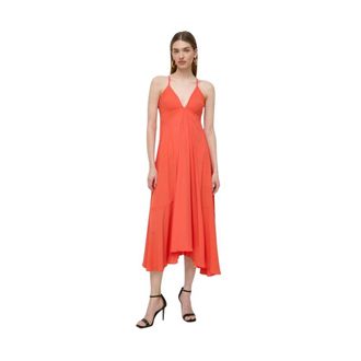 Silvian Heach Abito Midi Svasato - - Dresses - Donna - Arancione - S