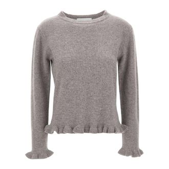 Kaos Kaos Truien Grijs - Dames - Ronde hals truien - Grijs - M - Wol - Truien & Vesten