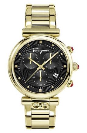 Ferragamo Salvatore Ferragamo Womens Multi-Function Bracelet Watch, 40mm in Gold at Nordstrom Rack