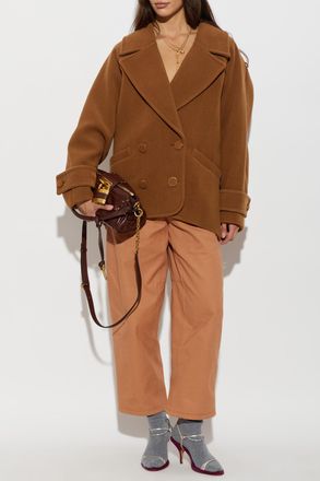 Chlo&eacute; Wool Coat, Womens, Brown