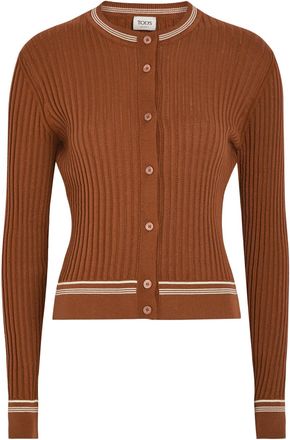 Tod's Striped Trims Cotton-knit Cardigan - Terracotta - S (UK8-10 / S)