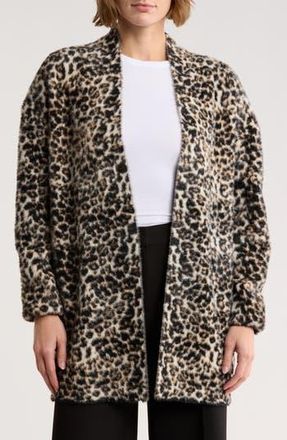 Love Token Layla Faux Fur Cardigan in Leopard at Nordstrom Rack, Size X-Small