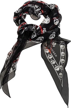 Alexander McQueen Asymmetrische Sjaal - Dames - Zijden sjaals - Zwart - ONE Size - Accessoires