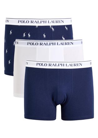 Polo Ralph Lauren Logo Stretch-cotton Trunks - set of Three - Navy - Xxl
