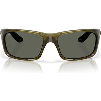 Costa Jose Pro 62mm Polarized Rectangular Sunglasses in Seagrass/Gray at Nordstrom