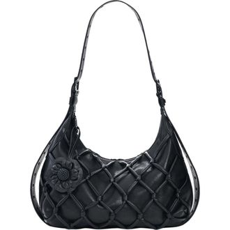 Desigual Flower Net Faux Leather Shoulder Bag in Black at Nordstrom
