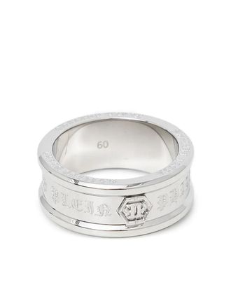 Philipp Plein Anello con logo inciso - Argento