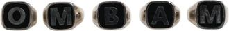 Dolce & Gabbana Verstelbare Ringen Set met Letters - 5 Stuks - Heren - Ringen - Grijs - ONE Size - Accessoires