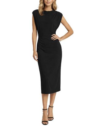 Tash + Sophie Side Ruched Midi Dress