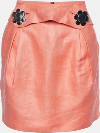 See By Chlo&eacute; See by Chlo&eacute; Coral Pink Linen Mini Skirt S
