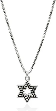 John Hardy Nailhead Star of David Pendant Necklace in Silver at Nordstrom, Size 22