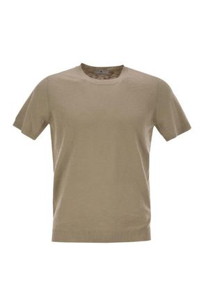 Pantaloni Torino Crew-Neck Short-Sleeved Cotton Jersey