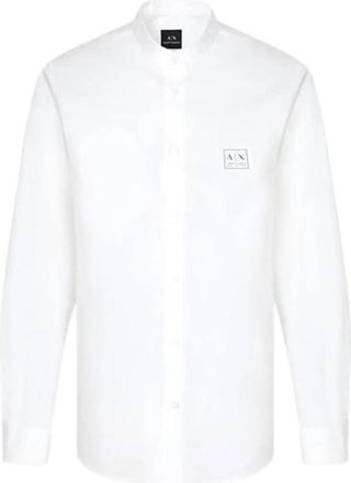 A|X Armani Exchange Poplin Shirt - Heren - Casual Overhemden - Wit - 2XL - Katoen - Overhemden