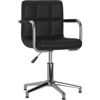 vidaXL Silla de oficina giratoria de cuero sintético negro vidaXL