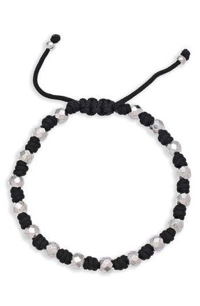 Eye Candy Los Angeles Beau Beaded Slider Bracelet in Silver at Nordstrom Rack