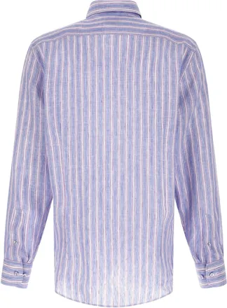 Etro Striped Linen Shirt - Lavender