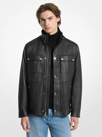 Michael Kors Leather Utility Jacket
