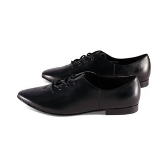 Jeffrey Campbell Womens Trending Lace Up Flat In Black Leather