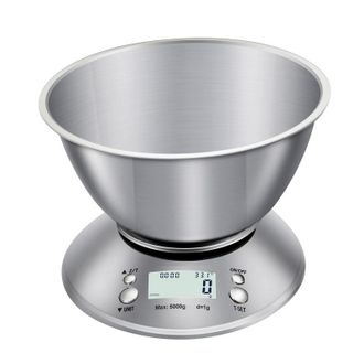 OEM 1 B&aacute;scula De Cocina De Acero Inoxidable, B&aacute;scula De Viaje Para Alimentos, Mini B&aacute;scula Digital Para Alimentos Con Pantalla, 5 Kg
