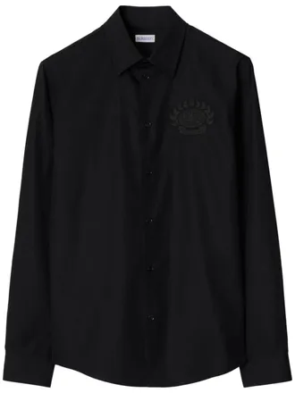 Burberry Poloshirt met geborduurd logo - Zwart